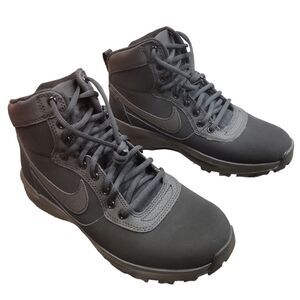 Nike Manoadome 844358-003 Men's Core Black Leather Ankle Hiking Boots